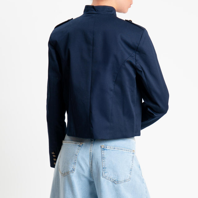 Tensione in-Giacca con tasche dettaglio bottoni - blu