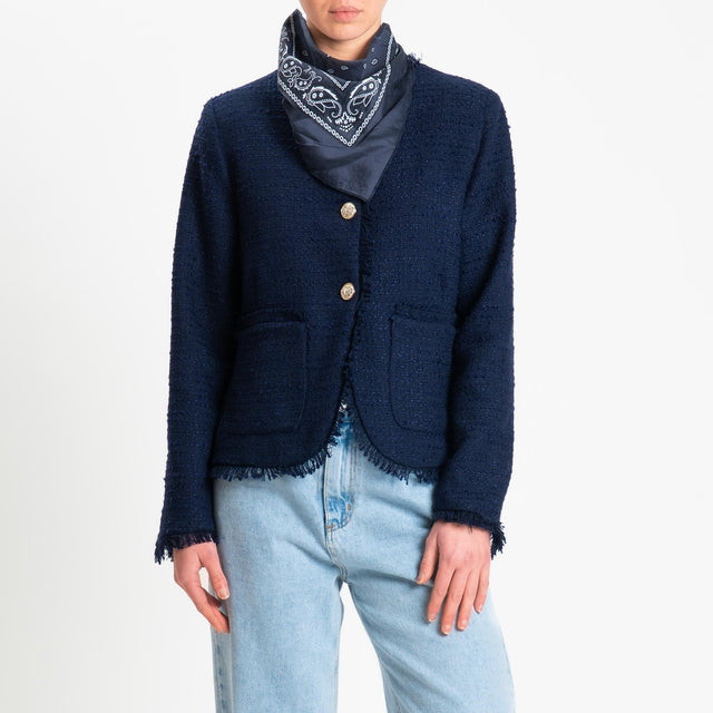 Tensione in-Giacca bouclè con bandana - blu