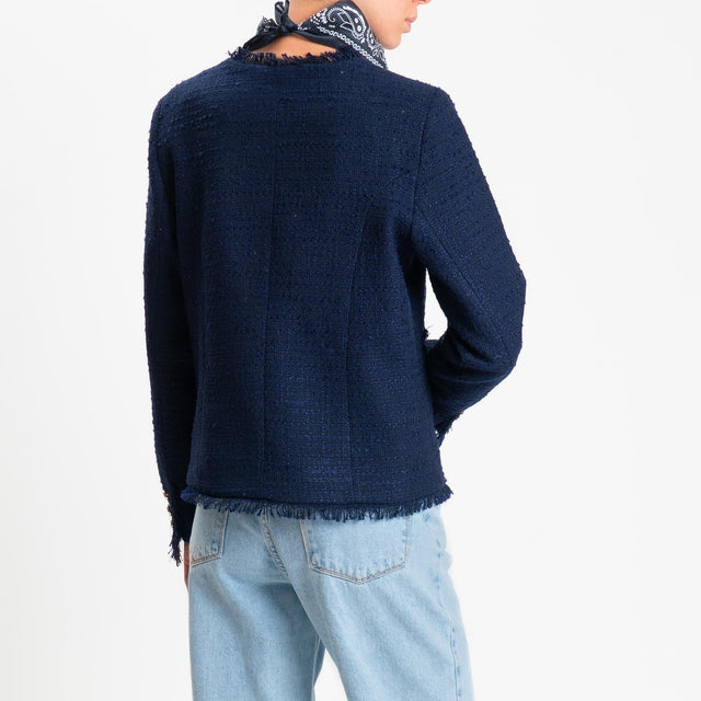 Tensione in-Giacca bouclè con bandana - blu