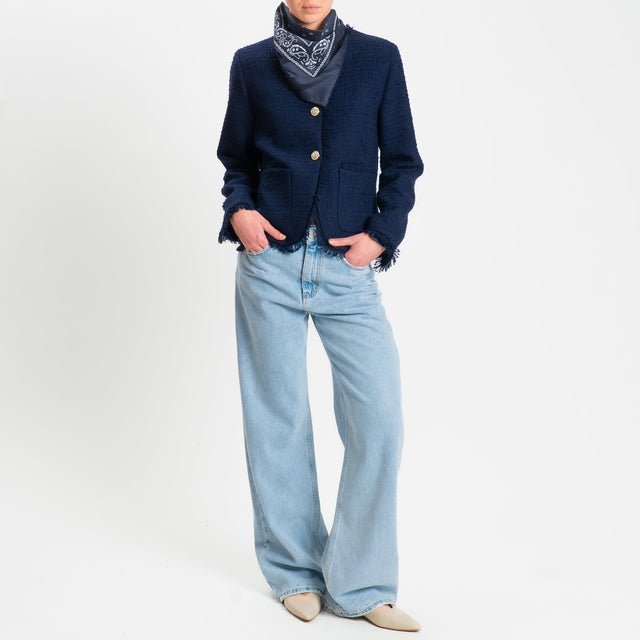 Tensione in-Giacca bouclè con bandana - blu