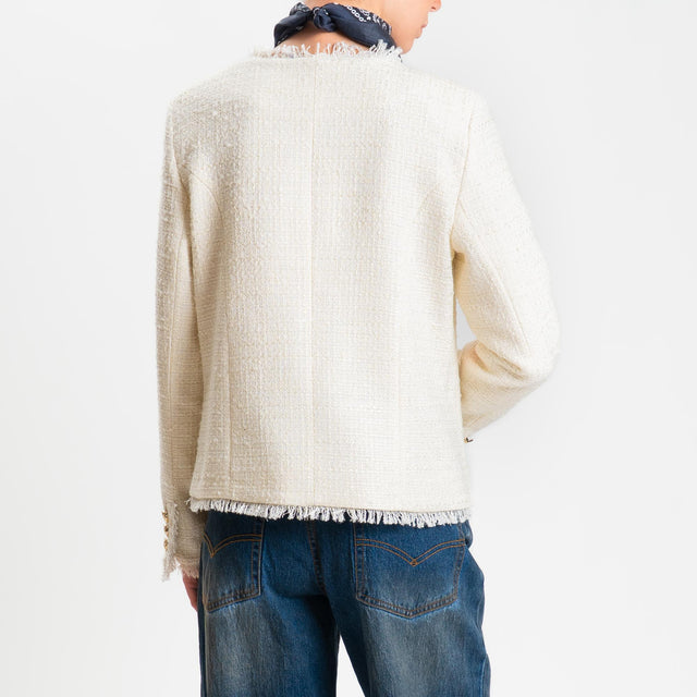 Tensione in-Giacca bouclè con bandana - panna