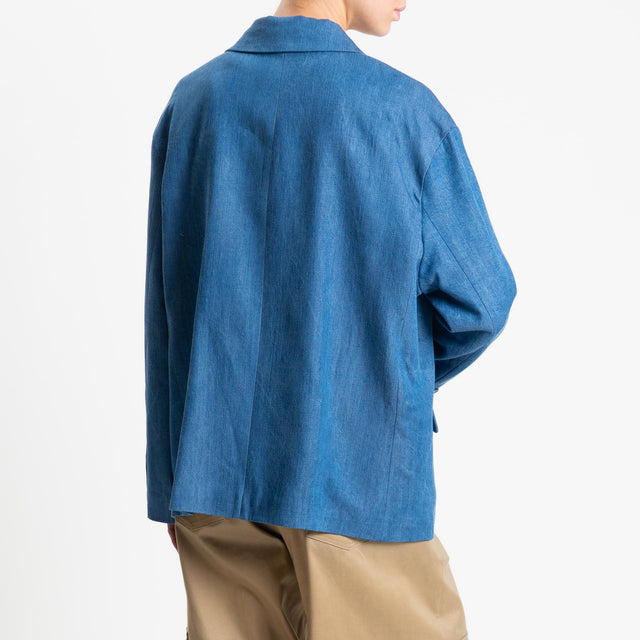 Tensione in-Giacca chambray doppiopetto - light denim