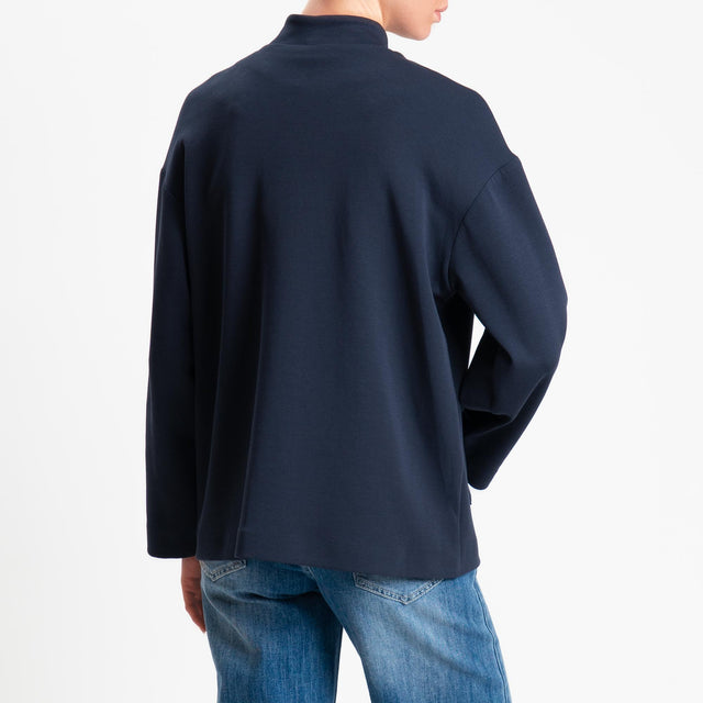 Tensione in-Giacca mandarin con tasche - blu