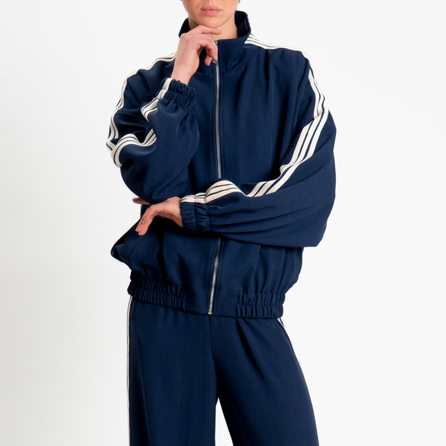 Tensione in-Bomber bande laterali - blu