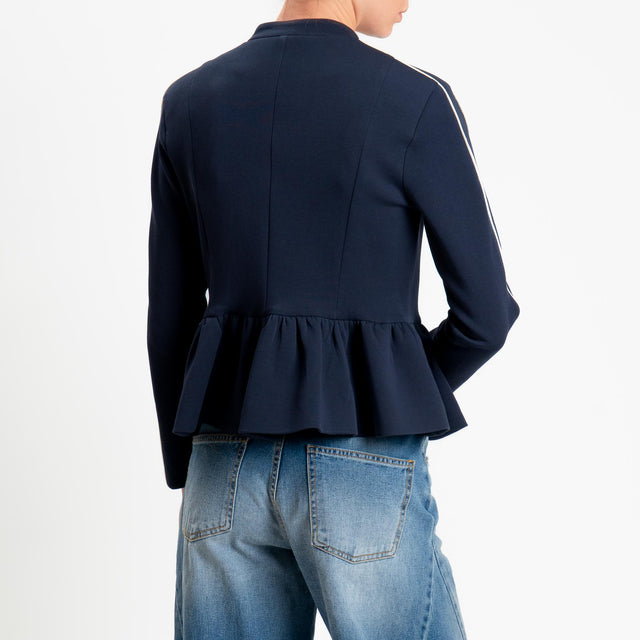 Tensione in-Giacca felpa mandarin - blu/panna