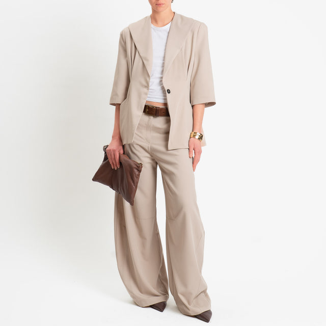 Tensione in-Giacca un bottone mezza manica - beige