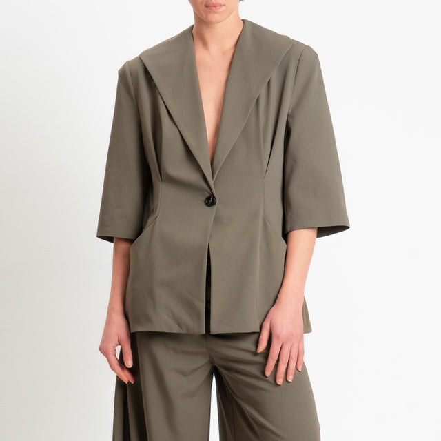 Tensione in-Giacca un bottone mezza manica - salvia