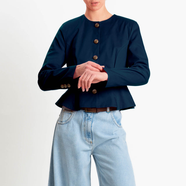 Tensione in-Giacca con spalline in cotone elastici - blu