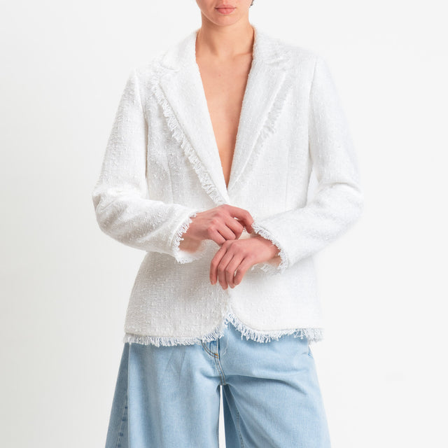 Tensione in-Giacca bouclè un bottone - bianco