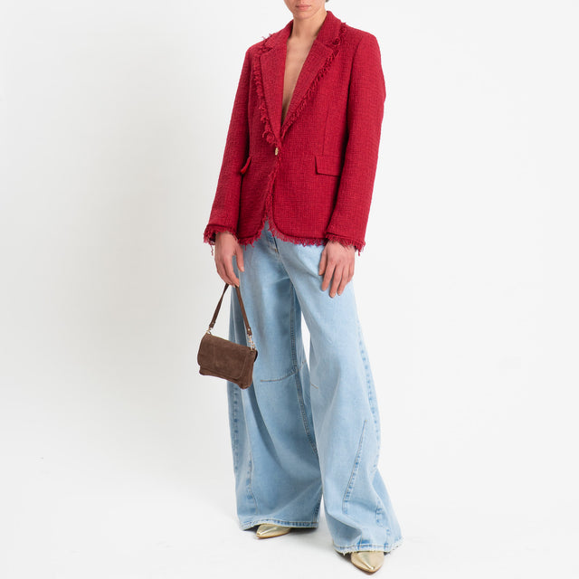 Tensione in-Giacca bouclè un bottone - rosso