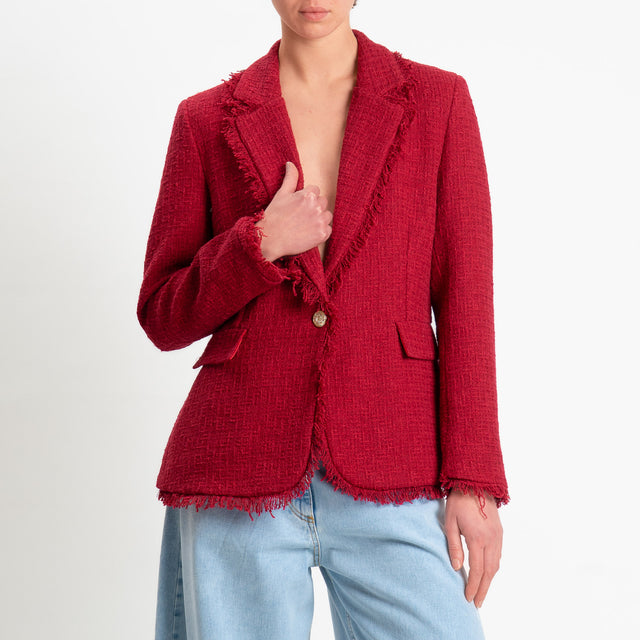 Tensione in-Giacca bouclè un bottone - rosso