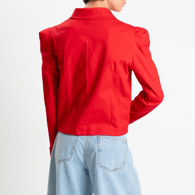 Tensione in-Giacca doppio petto con spalline - rosso