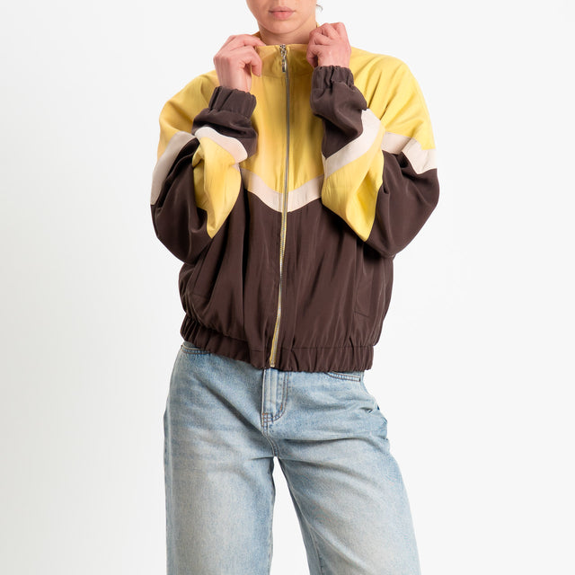 Tensione in-Bomber cupro multicolor - giallo/moro/gesso