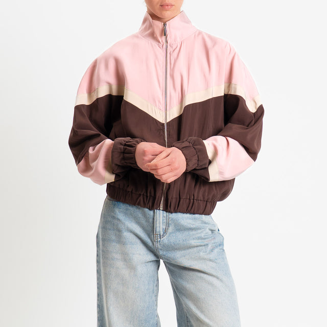 Tensione in-Bomber cupro multicolor - rosa/moro/gesso