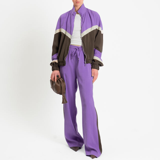 Tensione in-Bomber cupro multicolor - viola/moro/gesso