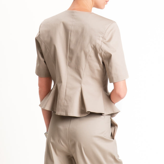 Tensione in-Giacca mezza manica cotone elasticizzato - beige