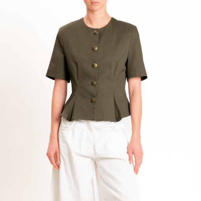 Tensione in-Giacca mezza manica cotone elasticizzato - militare