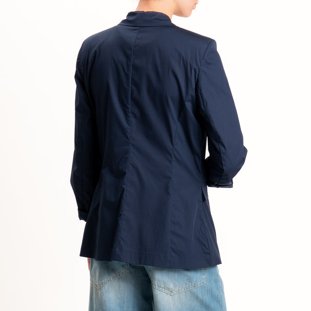 Tensione in-Giacca popeline 1 bottone con spalline - blu