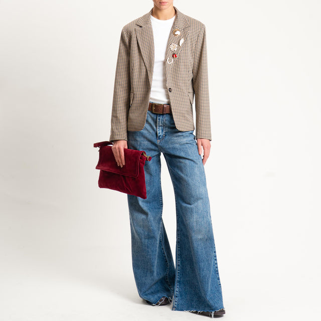 Tensione in-Giacca check con spille - beige/moro/nero