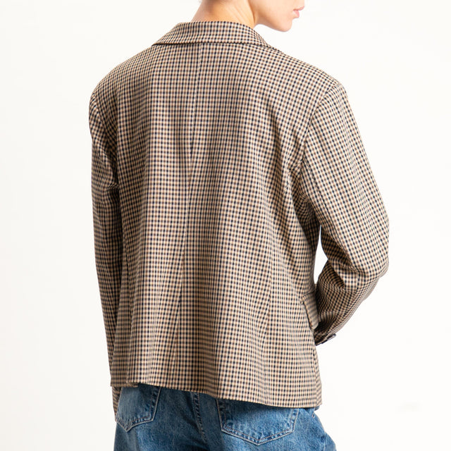 Tensione in-Giacca check con spille - beige/moro/nero