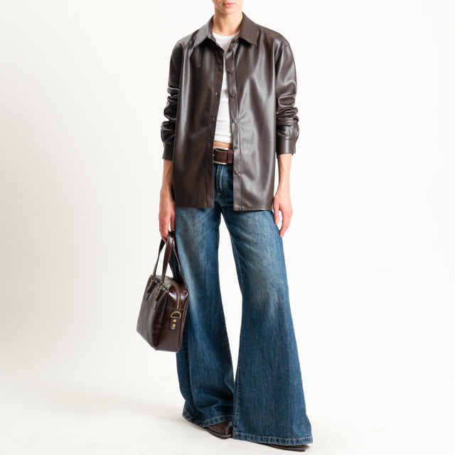 Tensione in-Camicia similpelle - moro