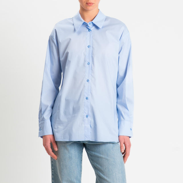 Tensione in-Camicia cotone elasticizzato - sky