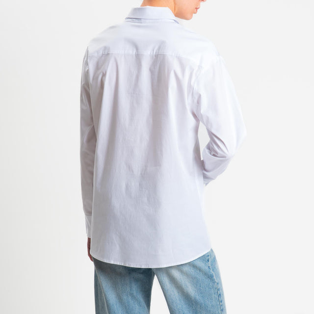 Tensione in-Camicia cotone elasticizzato - bianco