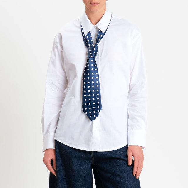 Tensione in-Camicia con cravatta pois - bianco/blu/bianco