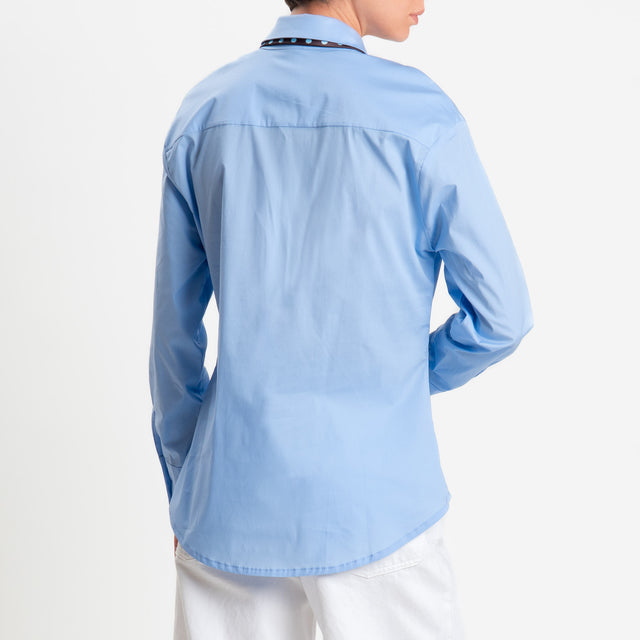 Tensione in-Camicia con cravatta pois - celeste/moro/sky