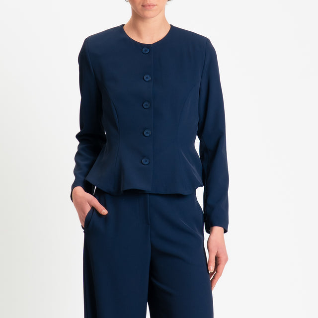 Tensione in-Completo giacca+ pantalone tessuto fluido - blu