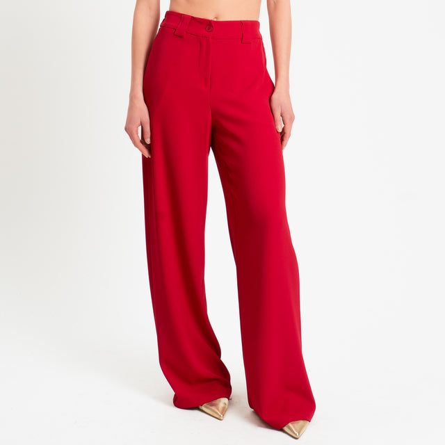 Tensione in-Completo giacca+ pantalone tessuto fluido - rosso