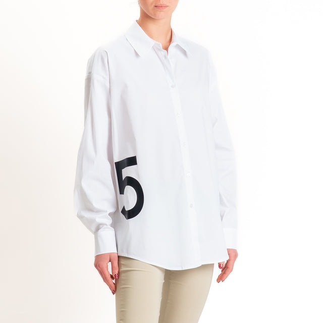 Tensione in-Camicia over n°5 cotone elasticizzato - bianco/nero