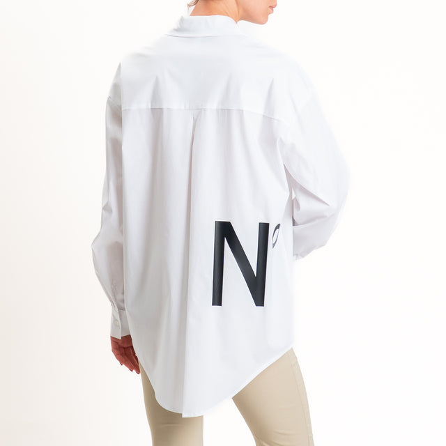 Tensione in-Camicia over n°5 cotone elasticizzato - bianco/nero
