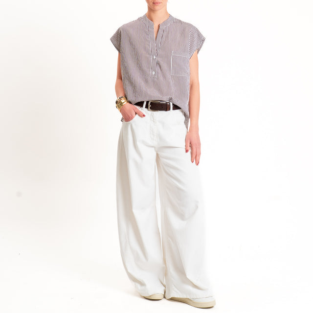 Tensione in-Camicia smanicata a righe - moro