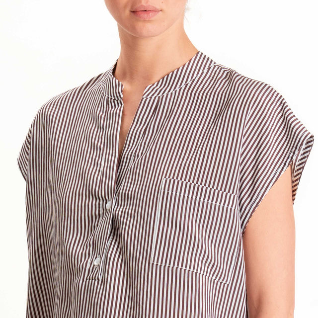 Tensione in-Camicia smanicata a righe - moro