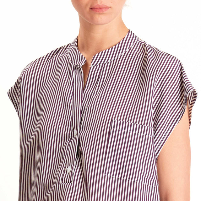 Tensione in-Camicia smanicata a righe - Bordeaux