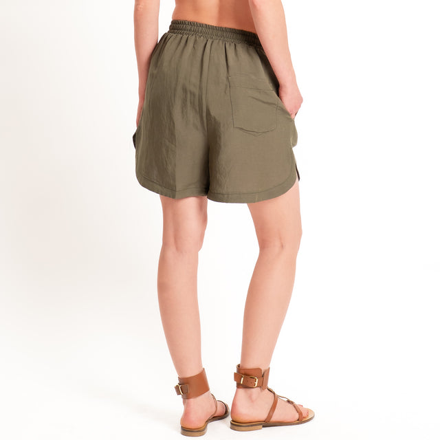 Tensione in-Completo camicia+shorts misto lino - militare
