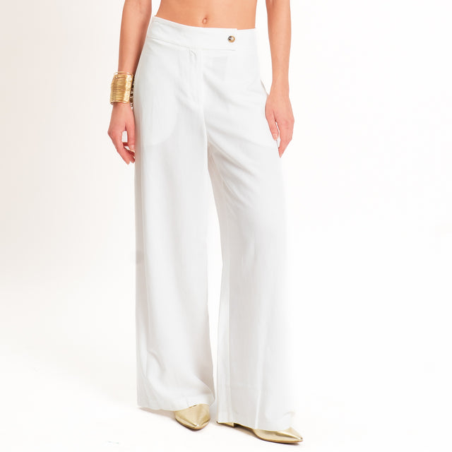 Tensione in-Completo Top e pantalone misto lino - panna