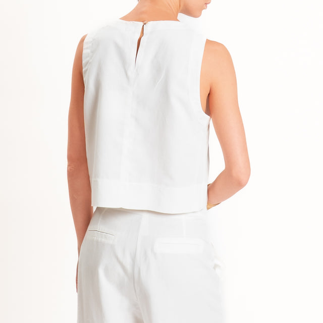 Tensione in-Completo Top e pantalone misto lino - panna
