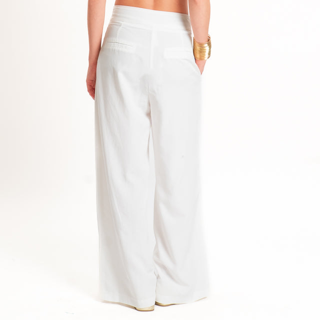 Tensione in-Completo Top e pantalone misto lino - panna