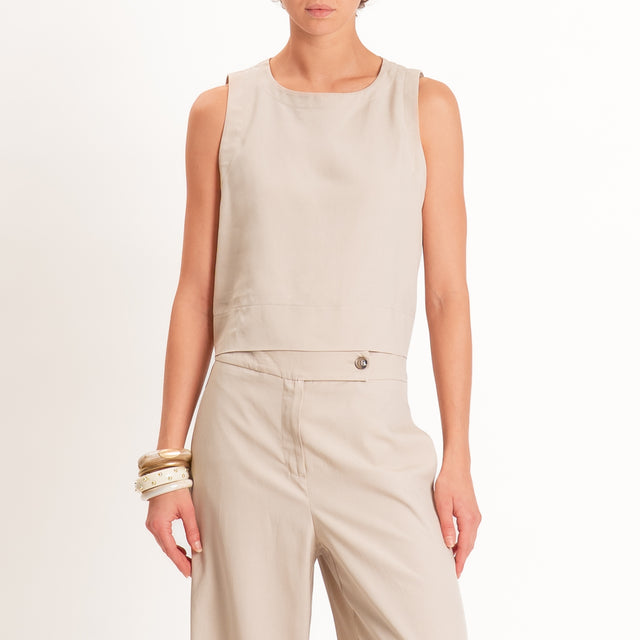 Tensione in-Completo Top e pantalone misto lino - Beige