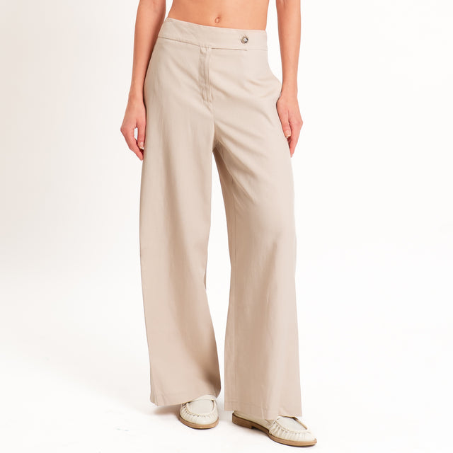 Tensione in-Completo Top e pantalone misto lino - Beige