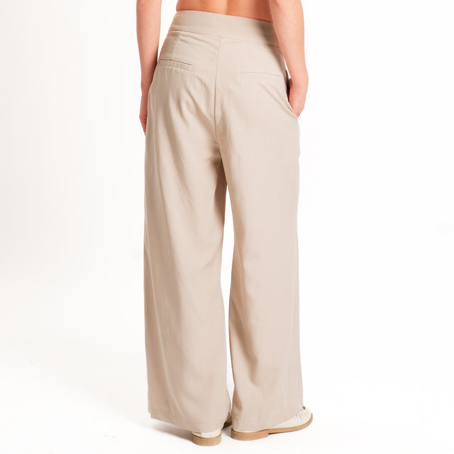 Tensione in-Completo Top e pantalone misto lino - Beige