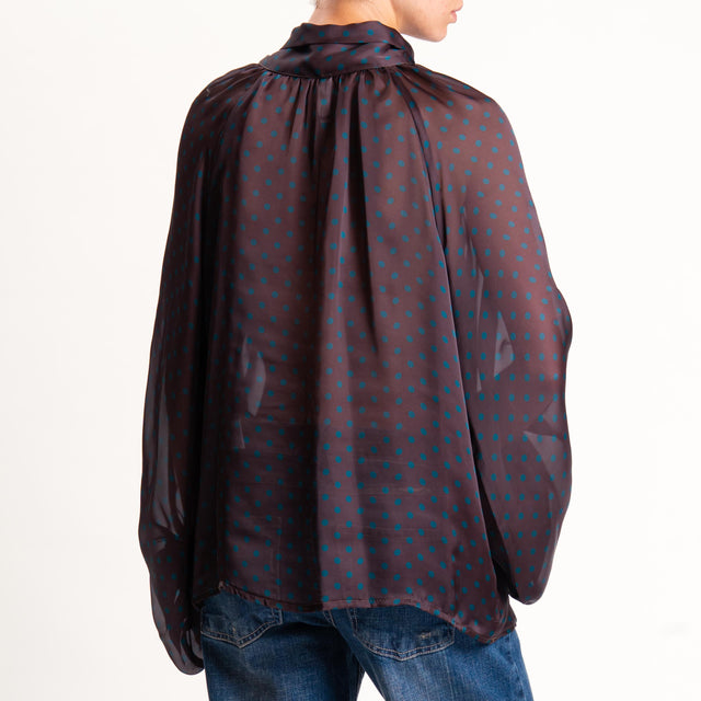 Tensione in-Camicia pois manica palloncino - moro/verde