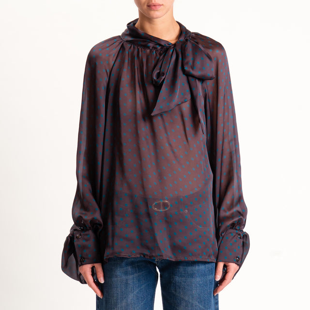 Tensione in-Camicia pois manica palloncino - moro/verde