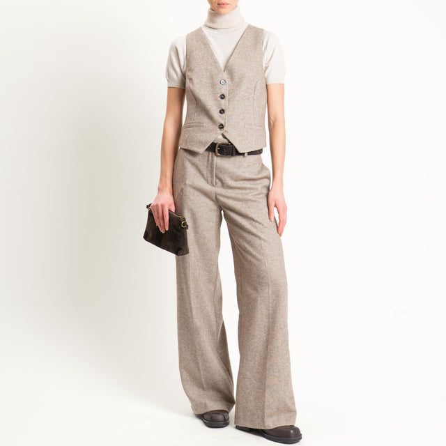Tensione in-Gilet misto lana melange - beige
