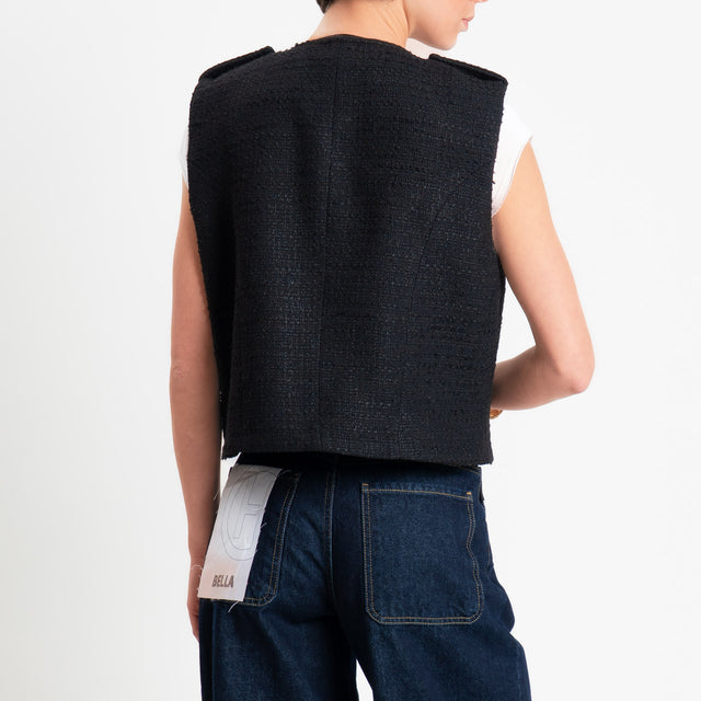 Tensione in-Gilet napoleon bouclè - nero