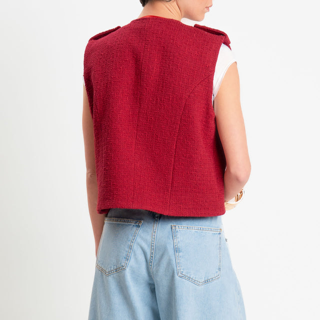 Tensione in-Gilet napoleon bouclè - rosso