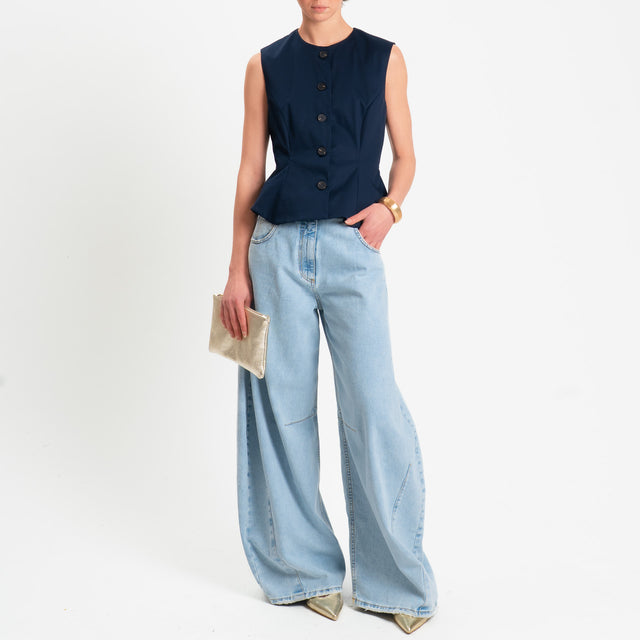 Tensione in-Gilet in cotone - blu
