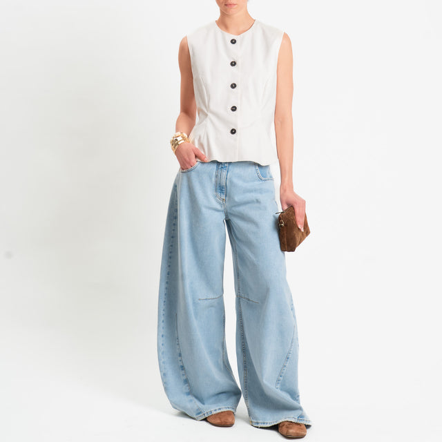 Tensione in-Gilet in cotone - vaniglia
